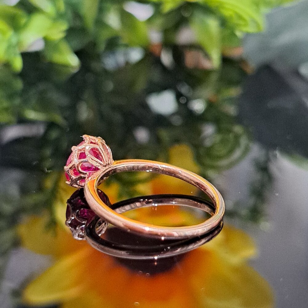 Ruby 14k Yellow Solid Gold Ring, Size 6 3/4, Free… - image 5